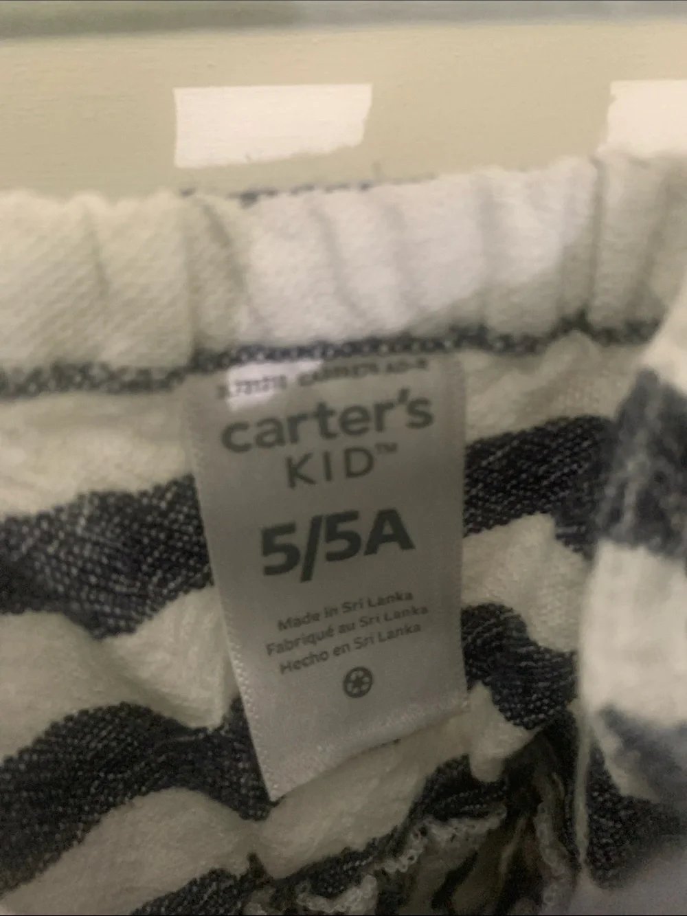 Carter's White & Navy Striped Sleeveless Cotton Dress